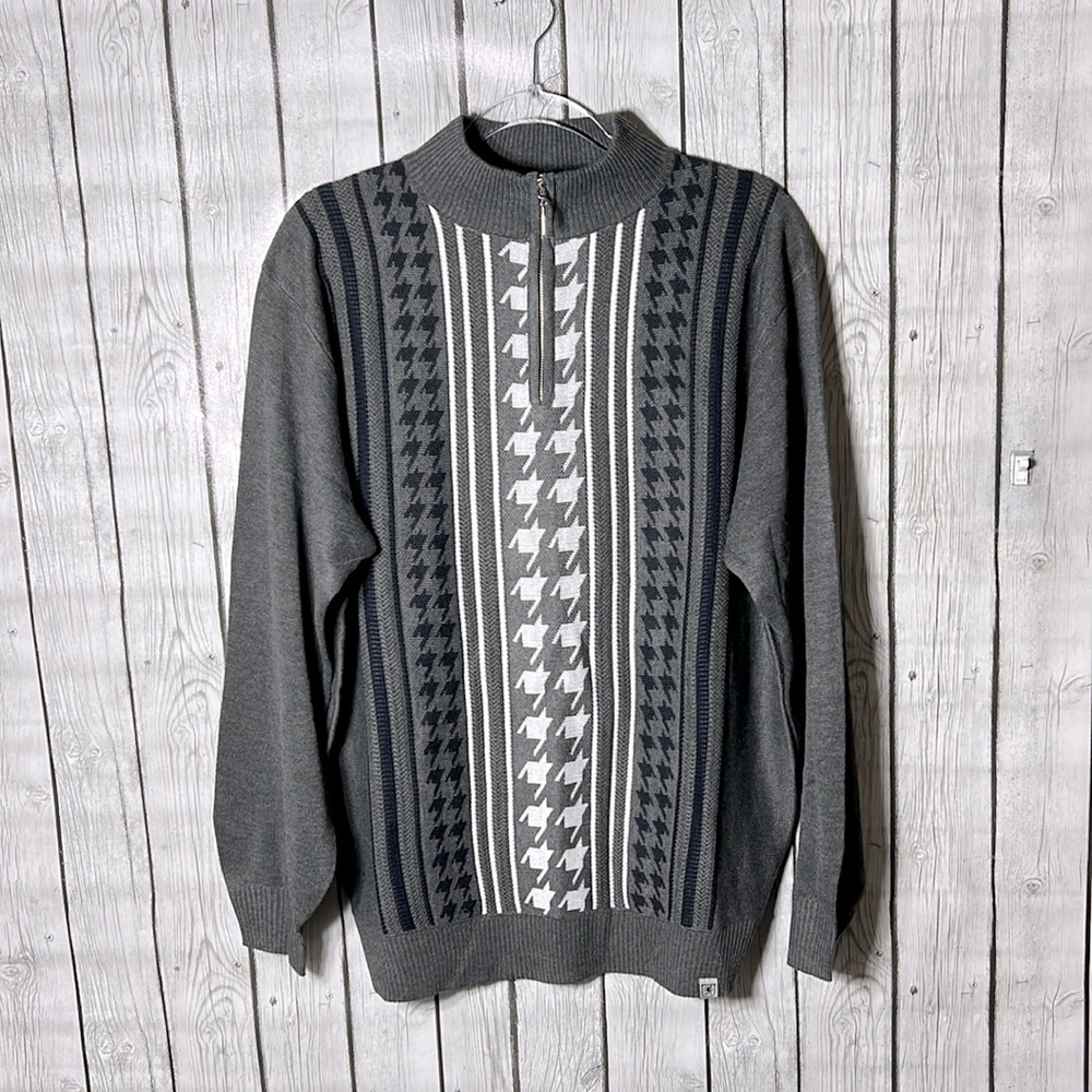 Stacy Adams printed 1/4 zip pull over size large